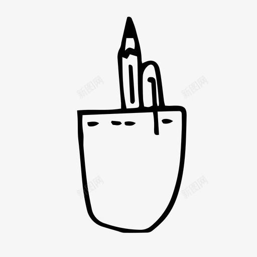 口袋里有钢笔和铅笔随意涂鸦图标svg_新图网 https://ixintu.com 口袋里有钢笔和铅笔 随意涂鸦