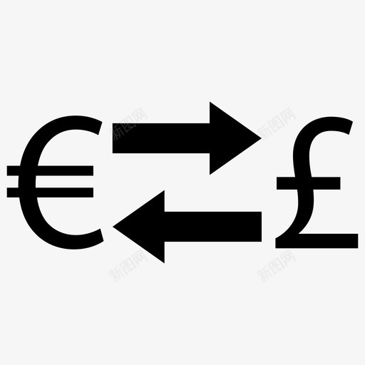 英镑欧元兑换货币外汇图标svg_新图网 https://ixintu.com 外汇 英镑欧元兑换 货币 金融元素