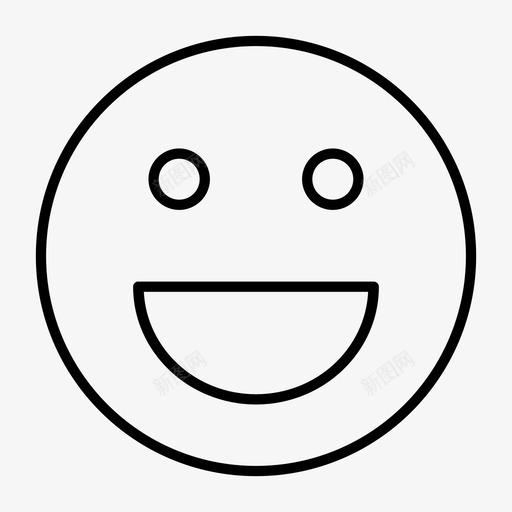开心的脸表情兴奋图标svg_新图网 https://ixintu.com 兴奋 开心的脸 微笑 表情