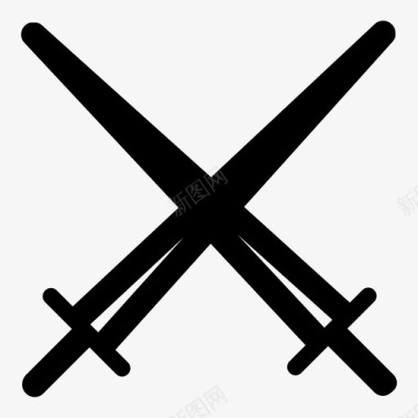 剑交叉武器图标图标