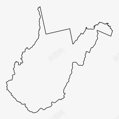 西弗吉尼亚地图美国图标图标