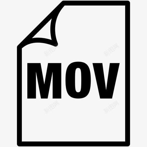 mov扩展名文件图标svg_新图网 https://ixintu.com mov 扩展名 文件 格式 格式化文件 类型
