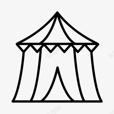 马戏帐篷游乐园大顶图标图标