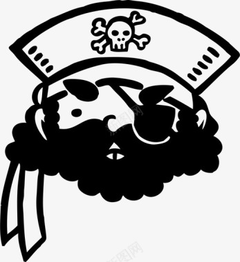 胡子海盗手绘强盗图标图标