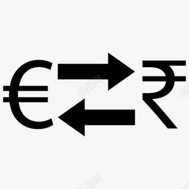 欧元卢比兑换货币外汇图标图标