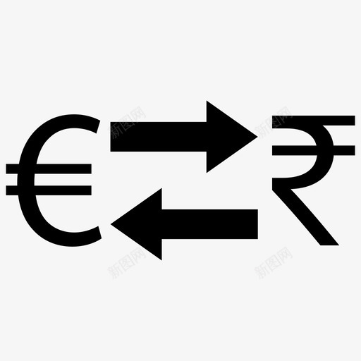 欧元卢比兑换货币外汇图标svg_新图网 https://ixintu.com 外汇 欧元卢比兑换 货币 金融元素