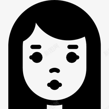 女孩中性情绪脸图标图标