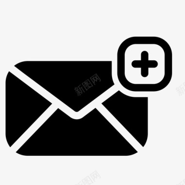 添加消息添加电子邮件信封图标图标