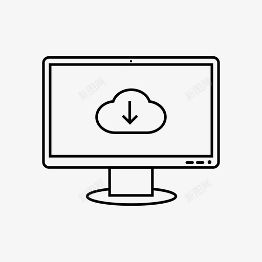 云云存储计算机图标svg_新图网 https://ixintu.com 云下载 云存储 文件传输 监控 计算机
