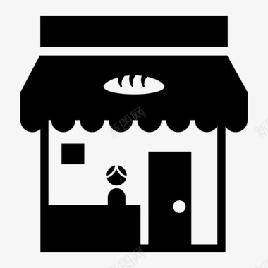 面包店零售摊位图标图标