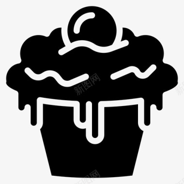 杯形蛋糕食品冰镇图标图标