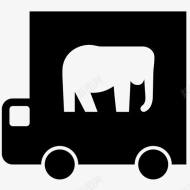重型运输大象卡车图标图标