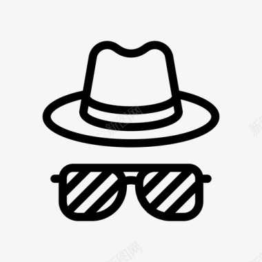 时尚侦探帽子图标图标