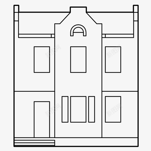 城镇住宅住宅联排住宅图标svg_新图网 https://ixintu.com 住宅 城镇住宅 简易建筑 联排住宅