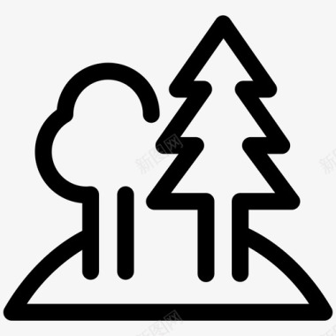 自然自然公园树木图标图标