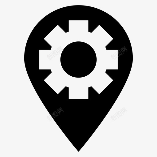 导航设置齿轮gps图标svg_新图网 https://ixintu.com gps 地图 地图和导航符号 导航设置 指针 齿轮