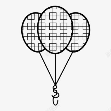 格子气球庆祝节日图标图标