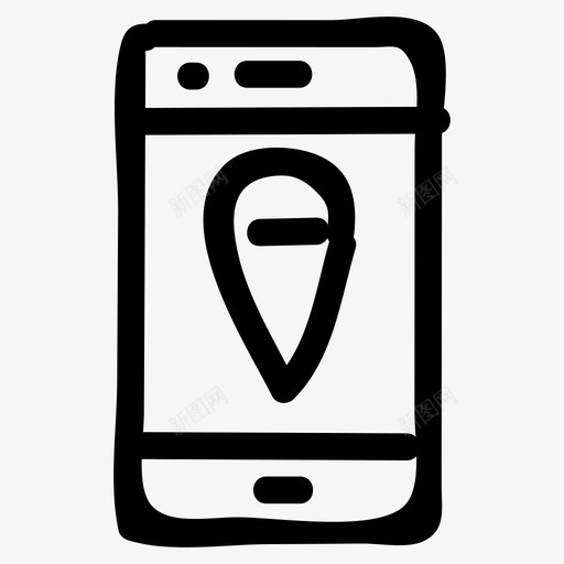 手机gps定位图标svg_新图网 https://ixintu.com gps 地图和手绘导航 地图针 定位 导航 手机 指针