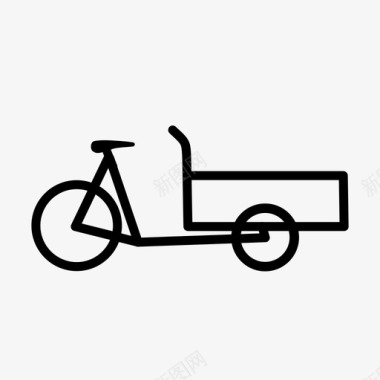 中心枢轴三轮车自行车货物图标图标