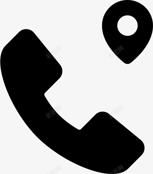电话座机位置图标svg_新图网 https://ixintu.com 位置 地图 座机 电话 电话已填充