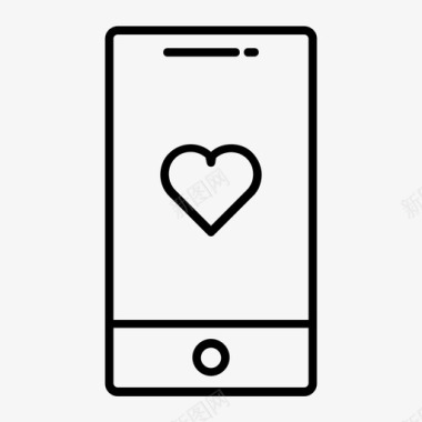 智能手机心脏约会应用爱情图标图标