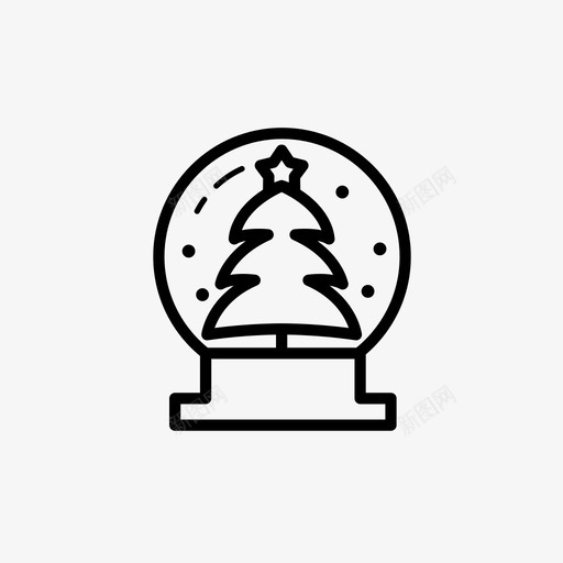雪球圣诞树星星图标svg_新图网 https://ixintu.com 圣诞树 星星 雪球