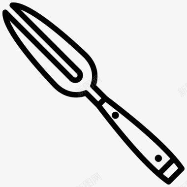 雕刻叉烹饪工具尖头图标图标