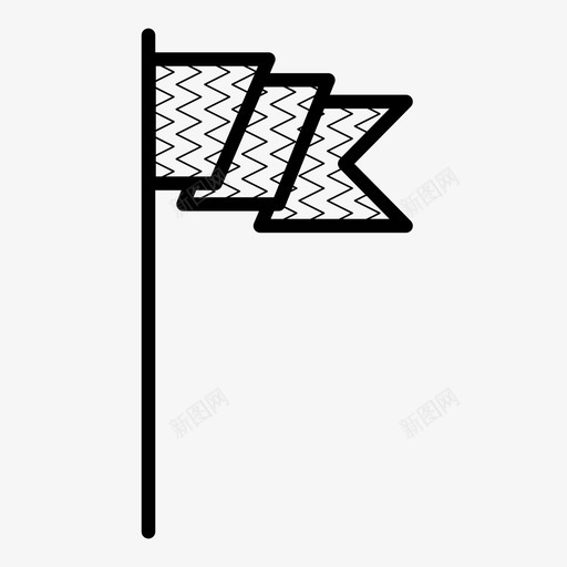 挥舞旗成就标记图标svg_新图网 https://ixintu.com 信号 图案旗 成就 挥舞旗 曲折 标记