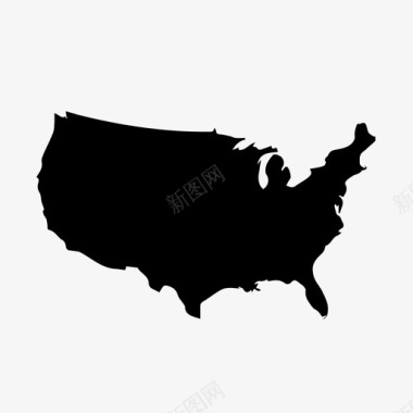 美国地图美国北美图标图标