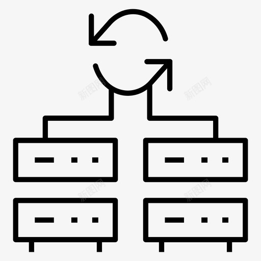 数据库网络过程图标svg_新图网 https://ixintu.com 数据库 网络 过程