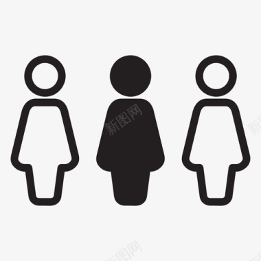 女人人群群体图标图标
