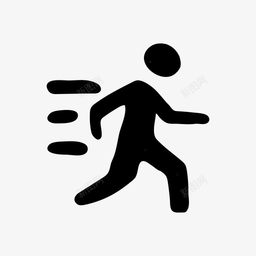 跑步手绘快速图标svg_新图网 https://ixintu.com 冲刺 快速 手绘 手绘材料设计图标 素描 跑步