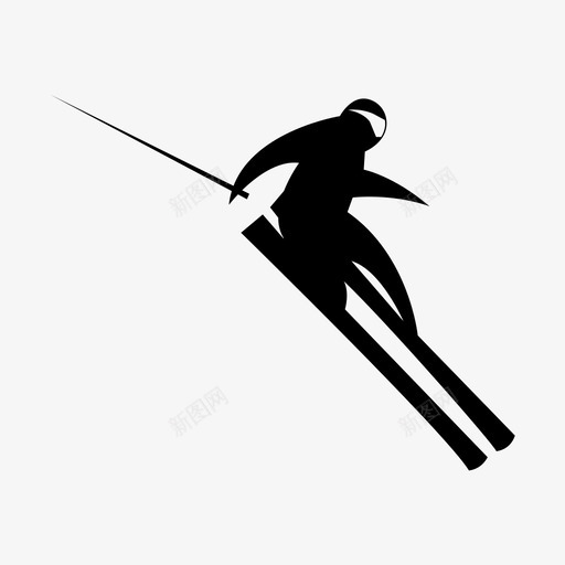 滑雪高山比赛图标svg_新图网 https://ixintu.com 比赛 滑雪 运动 雪 高山