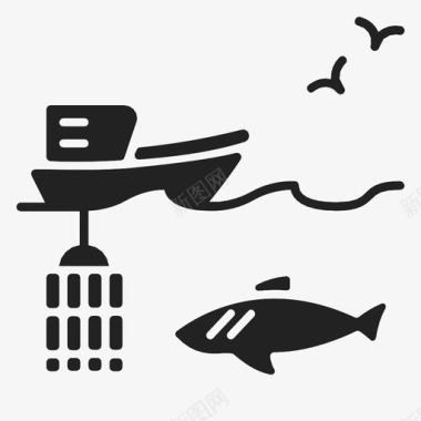 笼子潜水海洋鲨鱼图标图标