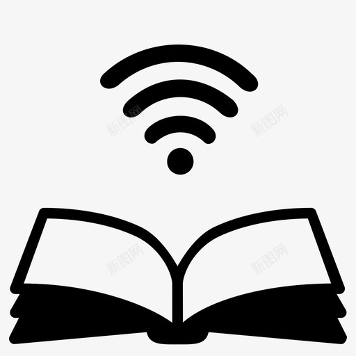 wifi书籍互联网图标svg_新图网 https://ixintu.com wifi 书籍 互联网 开放 资源 阅读
