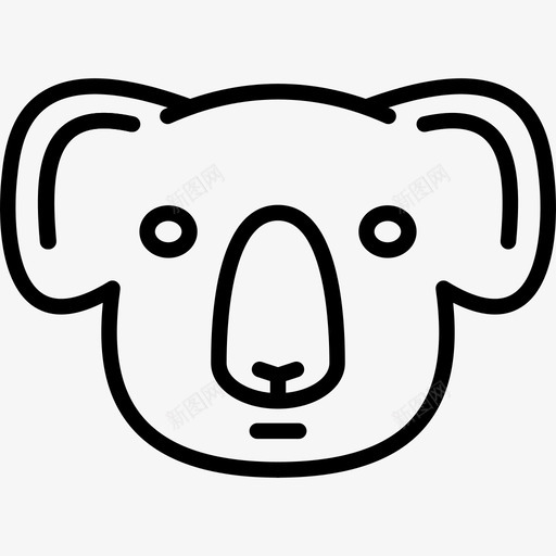 考拉动物脸图标svg_新图网 https://ixintu.com 动物 考拉 脸
