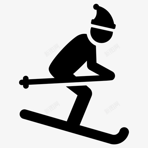 滑雪冬天图标svg_新图网 https://ixintu.com 冬天 滑雪
