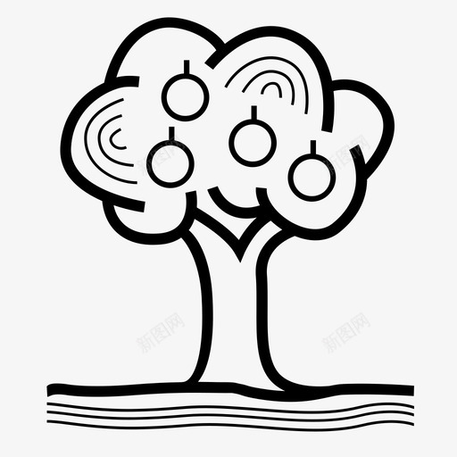 有果树周期生长图标svg_新图网 https://ixintu.com 周期 有果树 生命 生命周期 生长