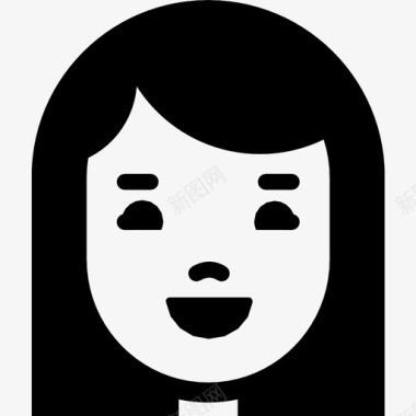 女孩快乐情感脸图标图标