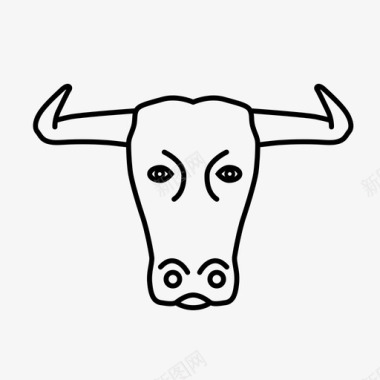 悲伤的公牛动物西班牙图标图标