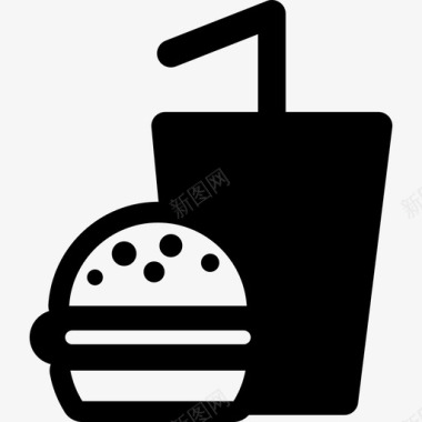 汉堡和苏打水食物狂欢节图标图标