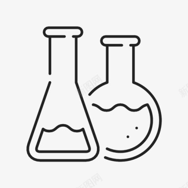 化学实验室烧瓶研究图标图标