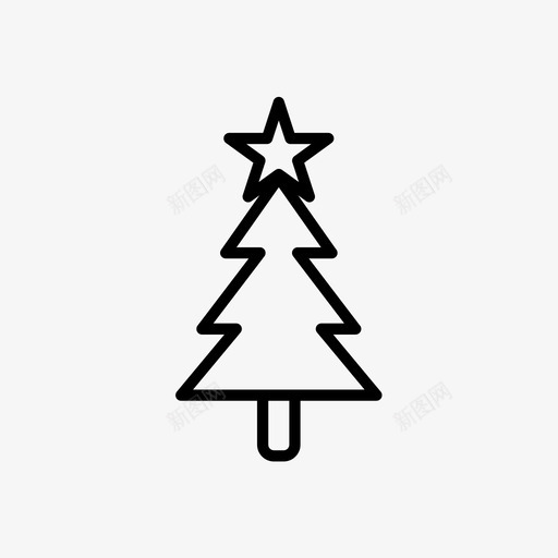 圣诞树闪亮星星图标svg_新图网 https://ixintu.com 圣诞套装1 圣诞树 星星 闪亮