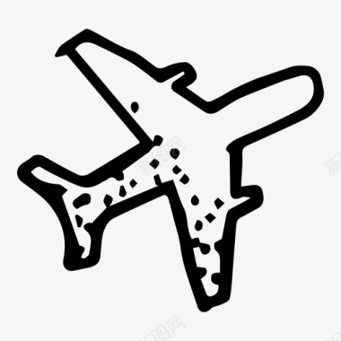 飞机机场涂鸦图标图标