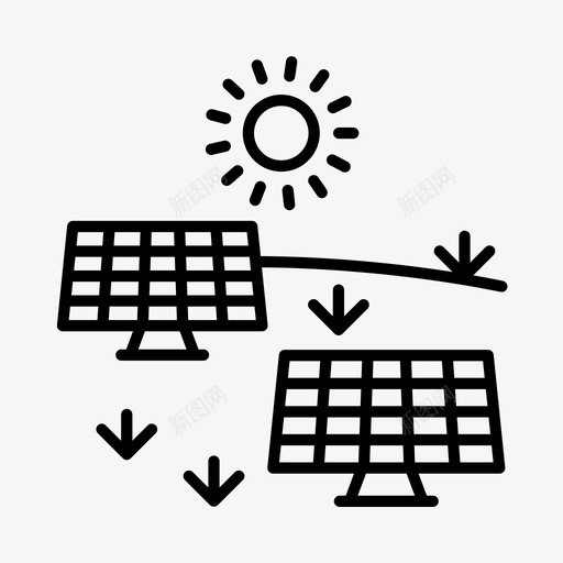 可持续性生态绿色能源图标svg_新图网 https://ixintu.com 可持续性 太阳能发电 太阳能电池板 生态 绿色能源