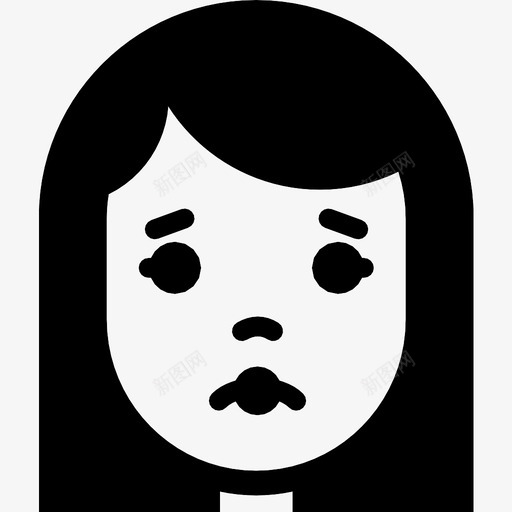 女孩伤心情绪脸图标svg_新图网 https://ixintu.com 女人 女孩伤心 情绪 脸 脸的表情和情绪