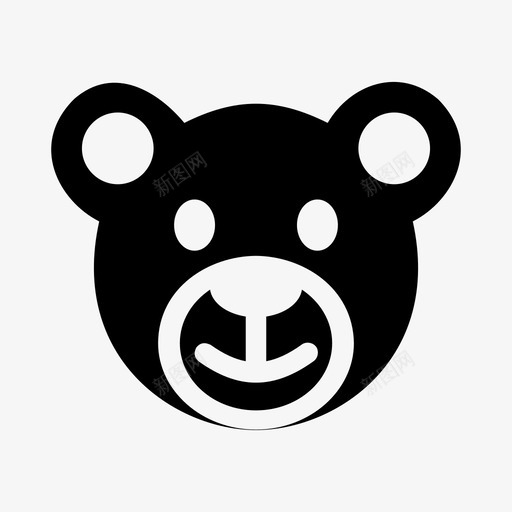 熊动物熊脸图标svg_新图网 https://ixintu.com 动物 大熊 泰迪熊 熊 熊脸