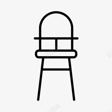 高脚椅婴儿椅喂食图标图标