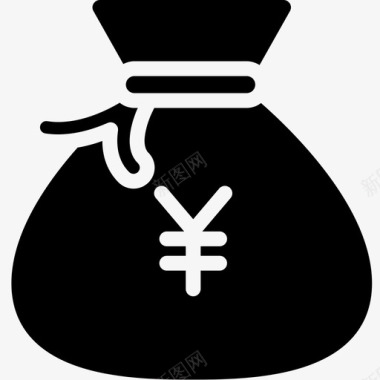 日元袋子现金图标图标