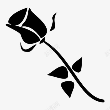 玫瑰花朵大自然图标图标